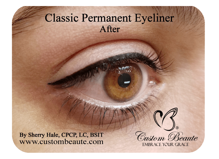 After Permanent Eyeliner - Microblading