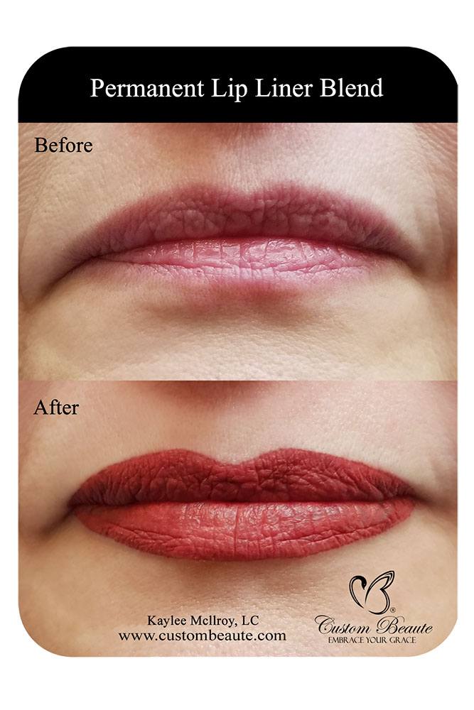 Before and after permanent Lip Liner Blend in Buffalo Amherst Western NY